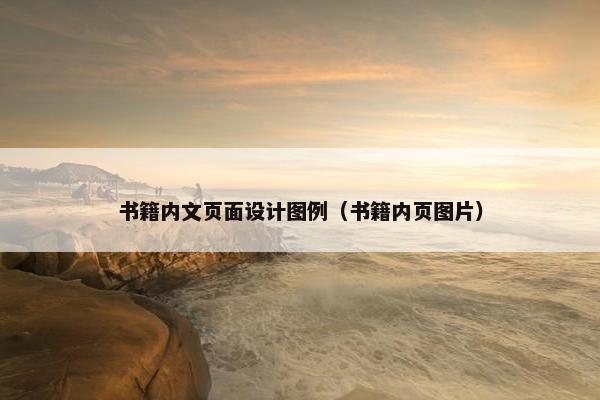 书籍内文页面设计图例（书籍内页图片）