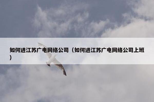 如何进江苏广电网络公司（如何进江苏广电网络公司上班）
