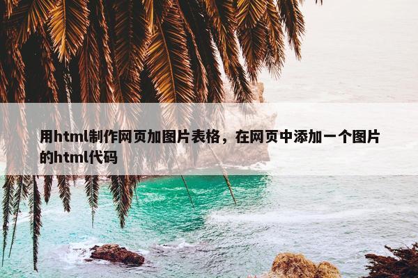 用html制作网页加图片表格，在网页中添加一个图片的html代码
