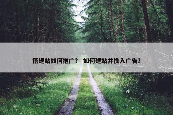 搭建站如何推广？ 如何建站并投入广告？