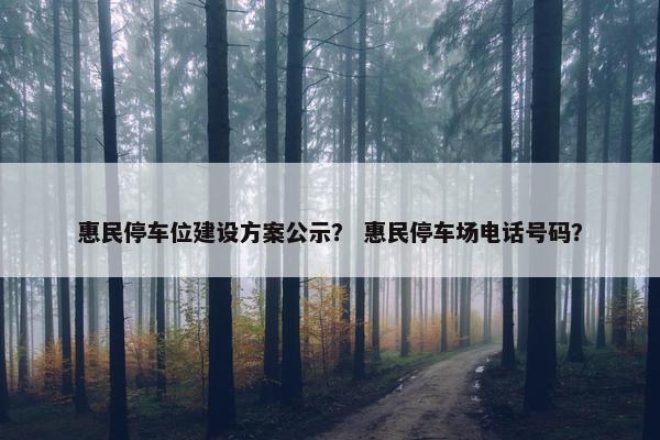 惠民停车位建设方案公示？ 惠民停车场电话号码？
