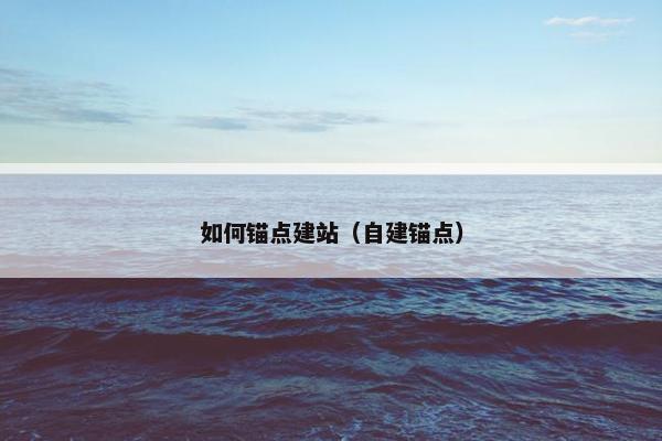 如何锚点建站（自建锚点）