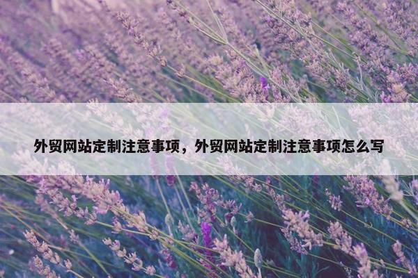 外贸网站定制注意事项，外贸网站定制注意事项怎么写