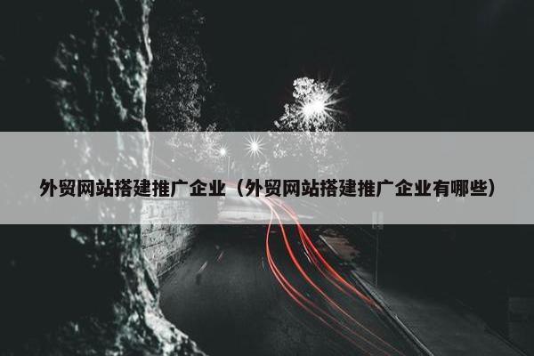 外贸网站搭建推广企业（外贸网站搭建推广企业有哪些）