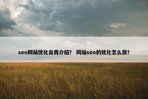 seo网站优化自我介绍？ 网站seo的优化怎么做？