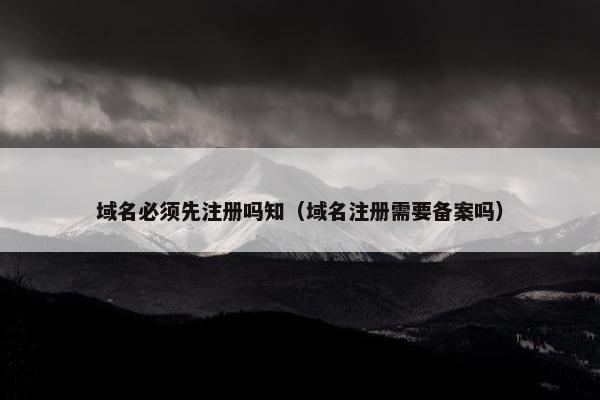 域名必须先注册吗知（域名注册需要备案吗）