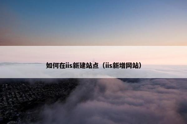 如何在iis新建站点（iis新增网站）