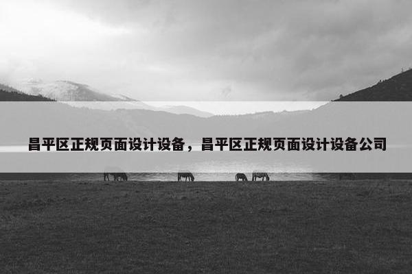 昌平区正规页面设计设备，昌平区正规页面设计设备公司