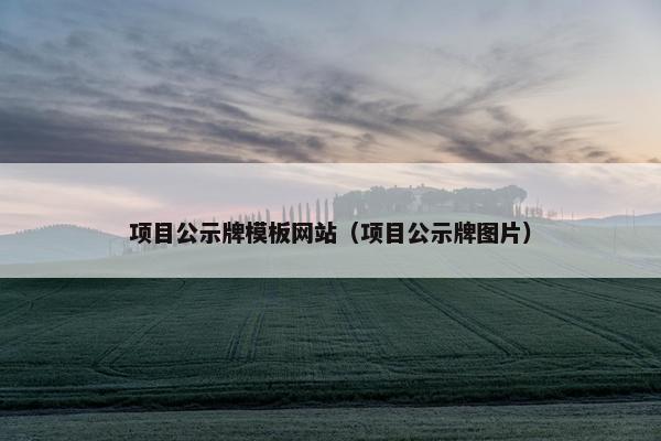 项目公示牌模板网站（项目公示牌图片）