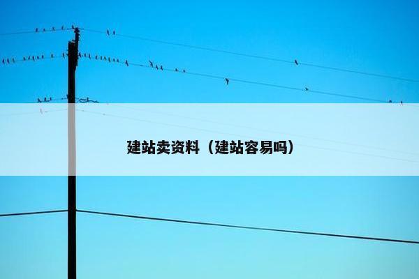 建站卖资料（建站容易吗）