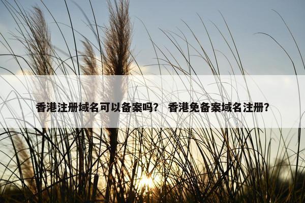 香港注册域名可以备案吗？ 香港免备案域名注册？