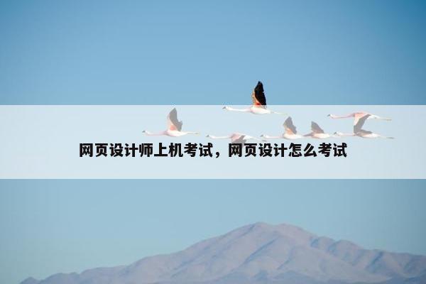 网页设计师上机考试，网页设计怎么考试