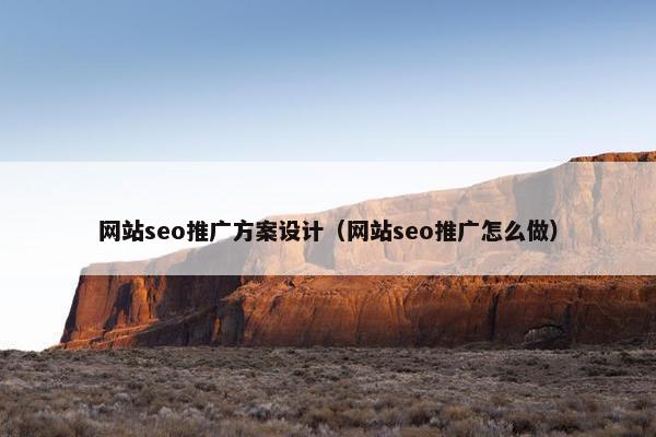 网站seo推广方案设计（网站seo推广怎么做）