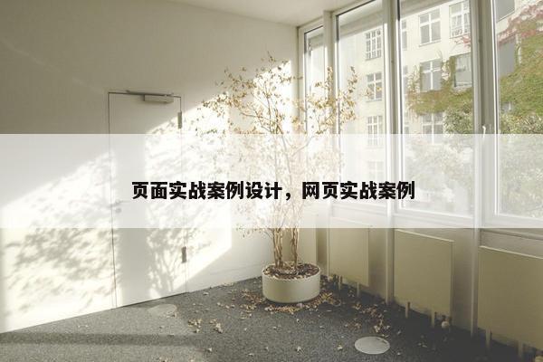 页面实战案例设计，网页实战案例