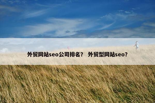外贸网站seo公司排名？ 外贸型网站seo？