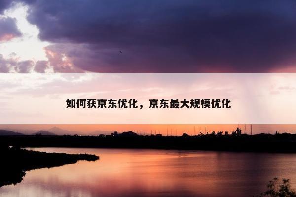 如何获京东优化，京东最大规模优化