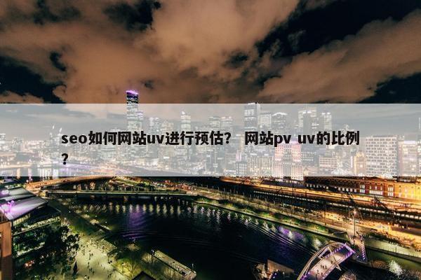 seo如何网站uv进行预估？ 网站pv uv的比例？