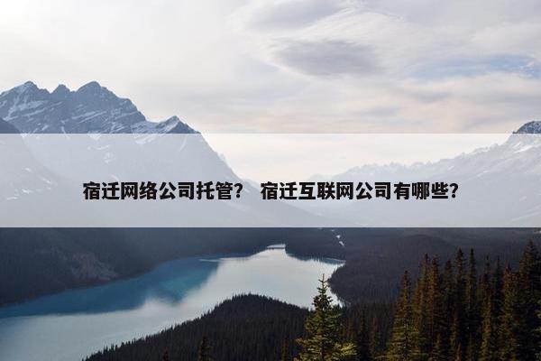 宿迁网络公司托管？ 宿迁互联网公司有哪些？