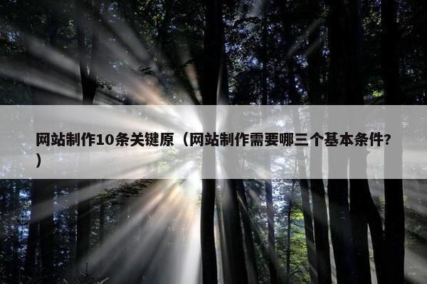 网站制作10条关键原（网站制作需要哪三个基本条件?）