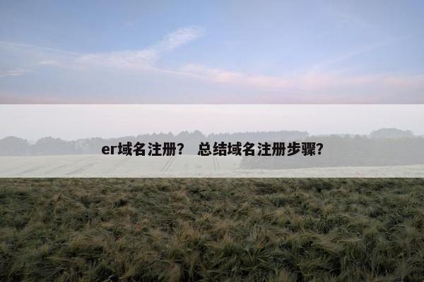 er域名注册？ 总结域名注册步骤？