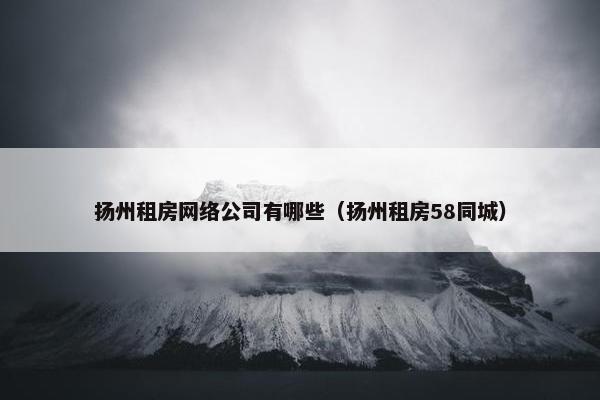 扬州租房网络公司有哪些（扬州租房58同城）