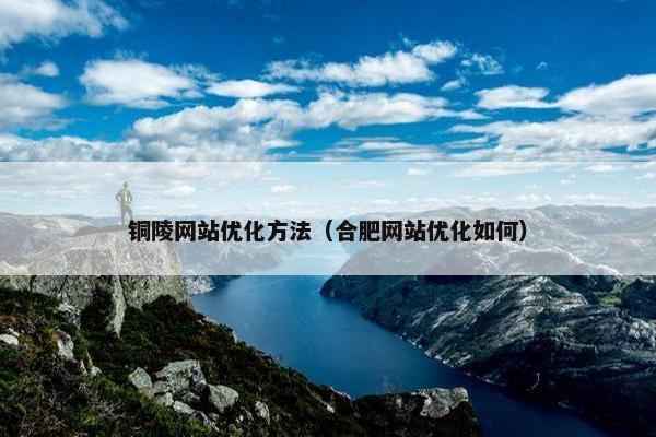 铜陵网站优化方法（合肥网站优化如何）