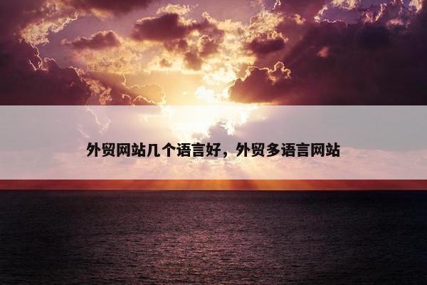 外贸网站几个语言好，外贸多语言网站