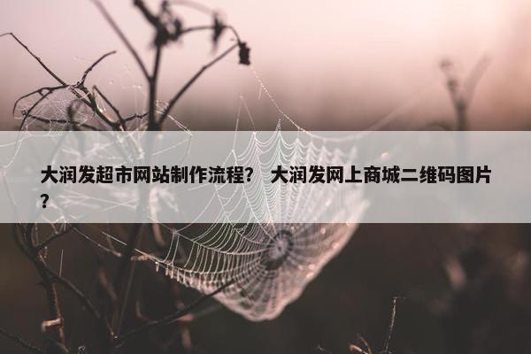 大润发超市网站制作流程？ 大润发网上商城二维码图片？