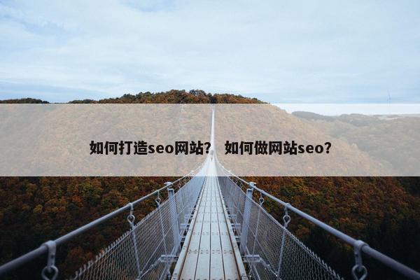 如何打造seo网站？ 如何做网站seo？