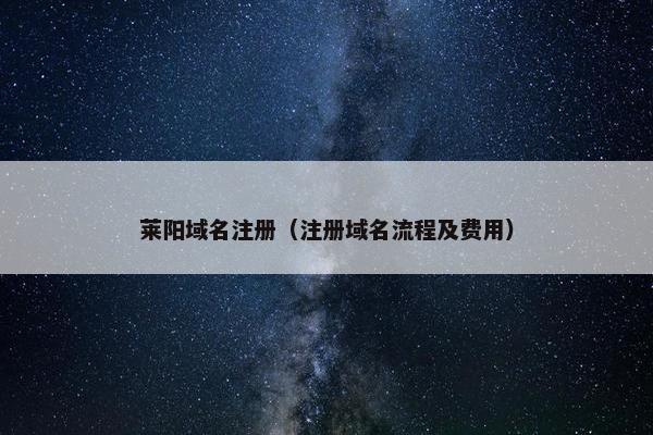 莱阳域名注册（注册域名流程及费用）