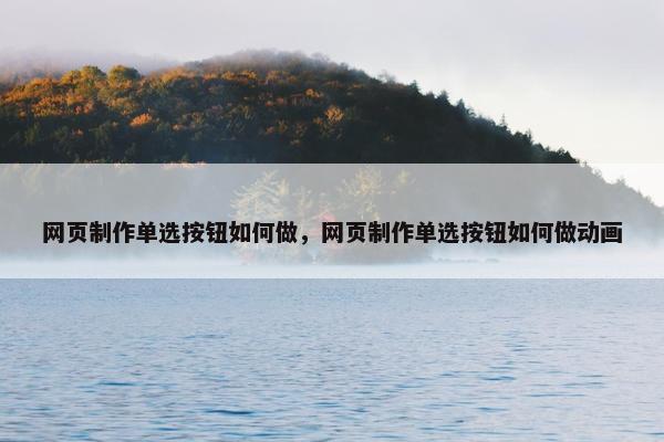 网页制作单选按钮如何做，网页制作单选按钮如何做动画