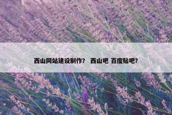 西山网站建设制作？ 西山吧 百度贴吧？