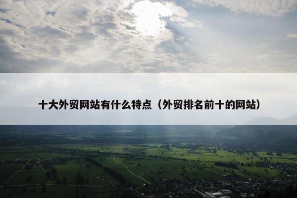 十大外贸网站有什么特点（外贸排名前十的网站）