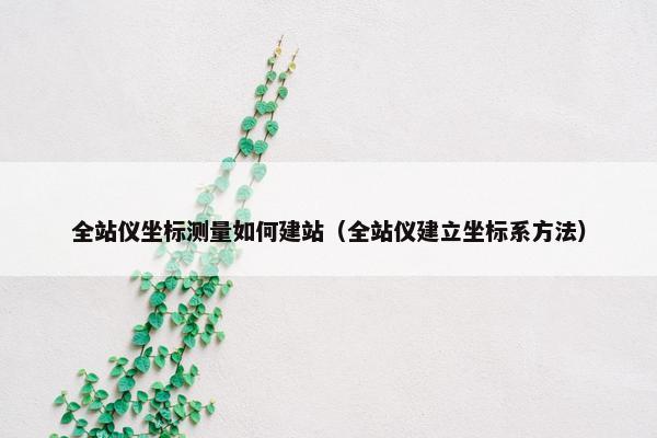 全站仪坐标测量如何建站（全站仪建立坐标系方法）