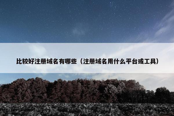 比较好注册域名有哪些（注册域名用什么平台或工具）