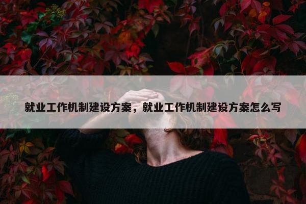 就业工作机制建设方案，就业工作机制建设方案怎么写