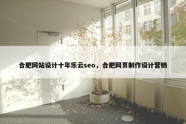 合肥网站设计十年乐云seo，合肥网页制作设计营销