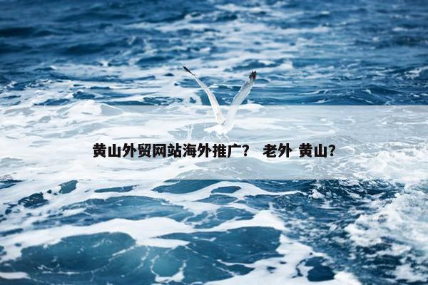 黄山外贸网站海外推广？ 老外 黄山？