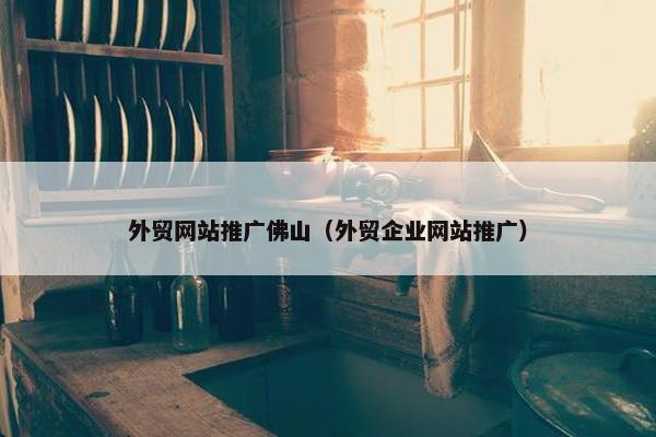 外贸网站推广佛山（外贸企业网站推广）