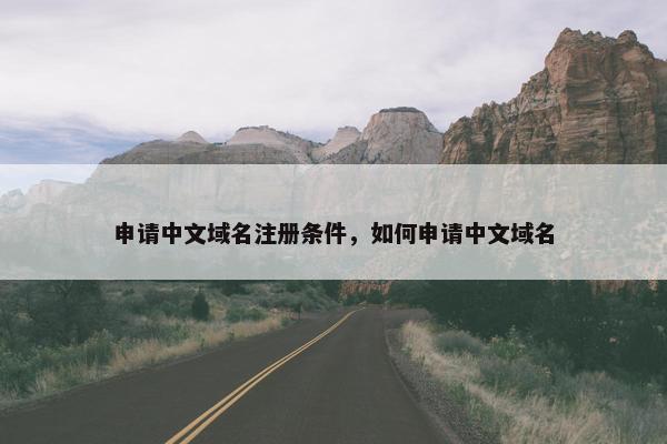 申请中文域名注册条件，如何申请中文域名