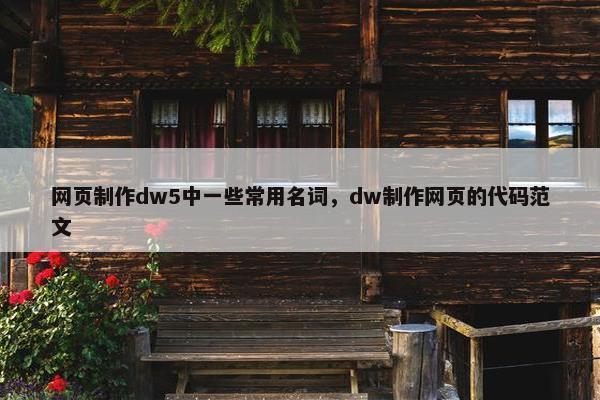 网页制作dw5中一些常用名词，dw制作网页的代码范文