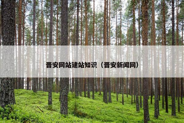 晋安网站建站知识（晋安新闻网）
