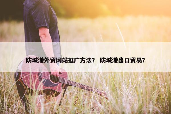 防城港外贸网站推广方法？ 防城港出口贸易？