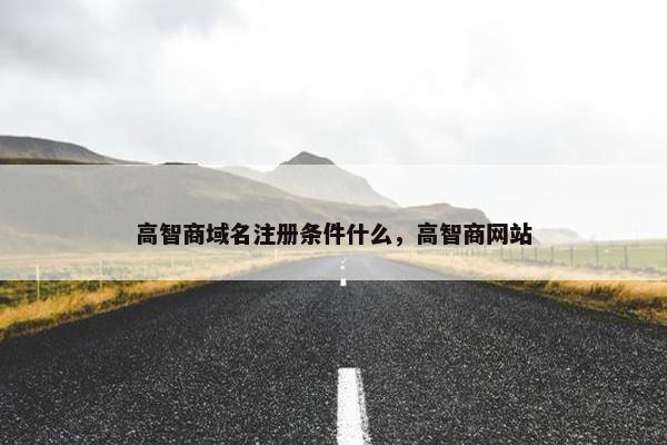 高智商域名注册条件什么，高智商网站