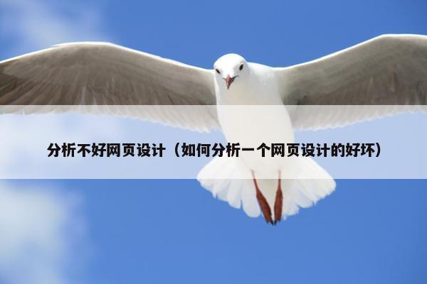 分析不好网页设计（如何分析一个网页设计的好坏）