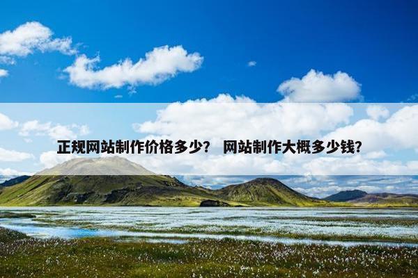 正规网站制作价格多少？ 网站制作大概多少钱？