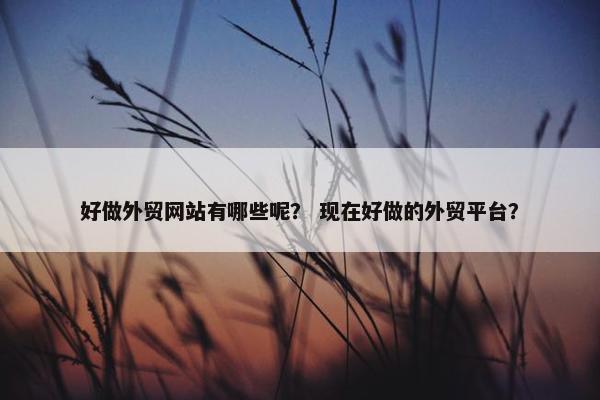 好做外贸网站有哪些呢？ 现在好做的外贸平台？