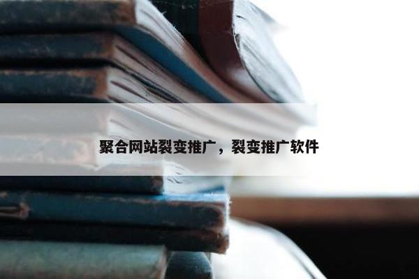 聚合网站裂变推广，裂变推广软件