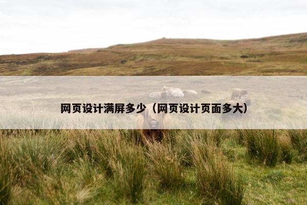 网页设计满屏多少（网页设计页面多大）