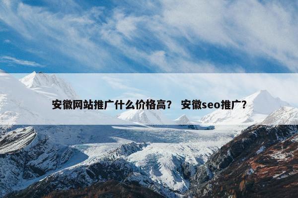 安徽网站推广什么价格高？ 安徽seo推广？